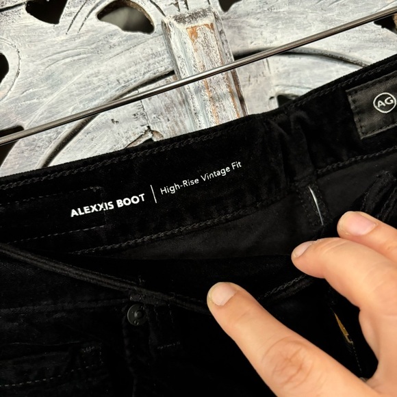 AG Alexxis Boot High- Rise Vintage Fit Super Black Velvet Bootcut Jeans NWT - Picture 10 of 11